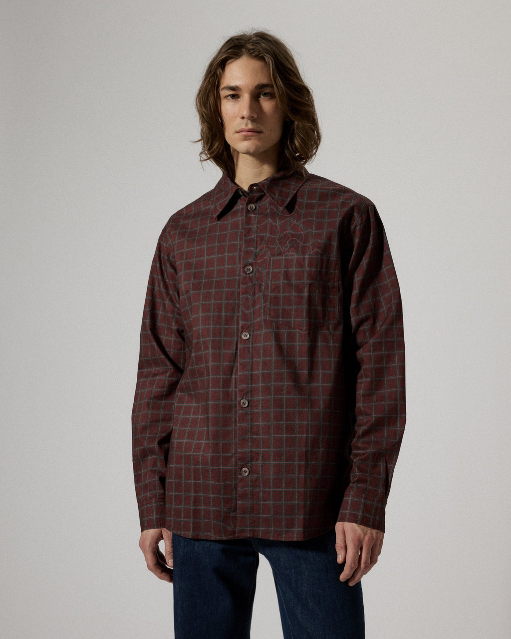 Lawrence Burgundy Fluid Check