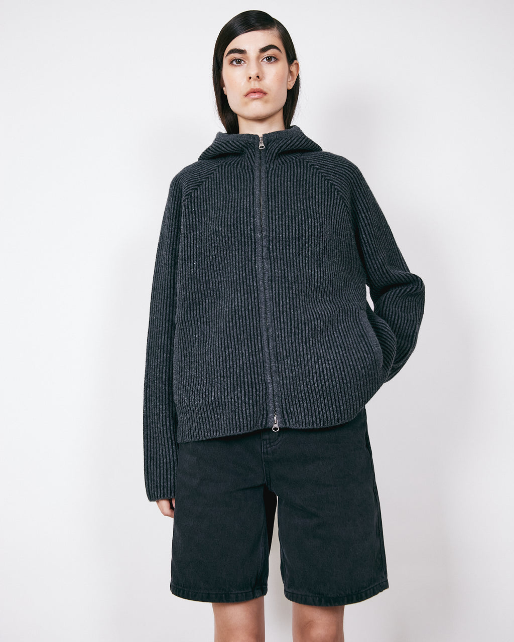 Seven Wmn Hoodie Black Melange